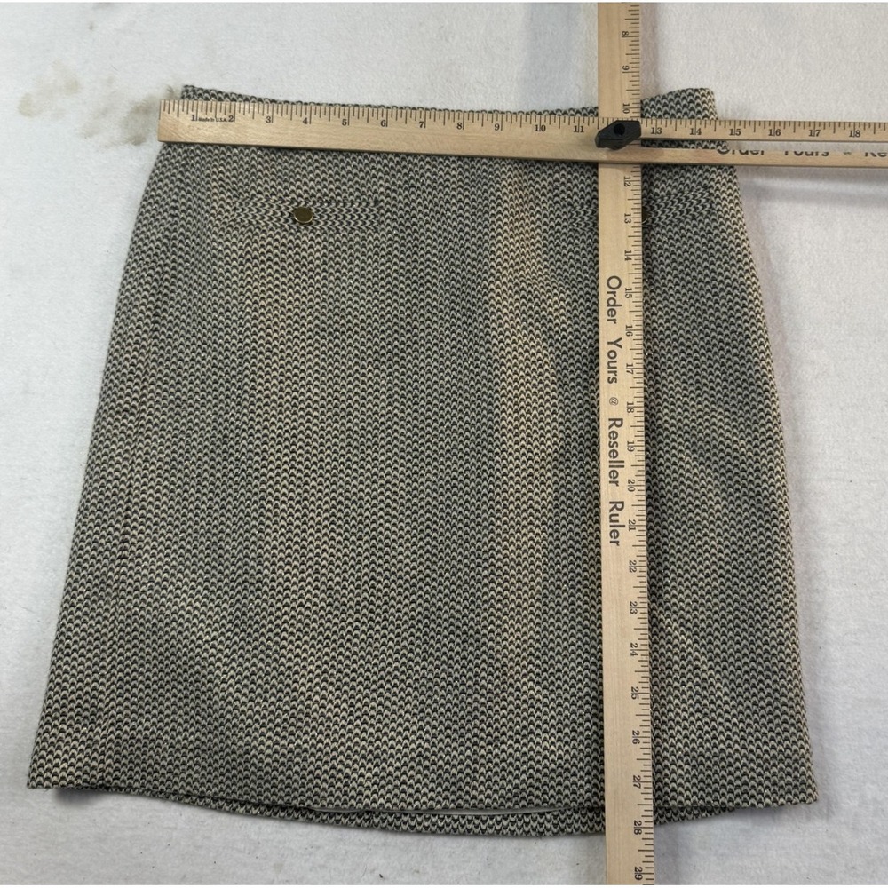 Ann Taylor LOFT Skirt Geometric Womens 2 Blk/Wht Tweed Straight Mini Office Chic - Picture 5 of 6